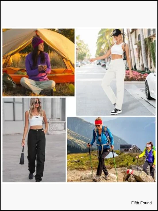 Women's Cotton Cargo Pants 7 Pockets Hiking Outdoor Casual Streetwear - Picture 6 of 7